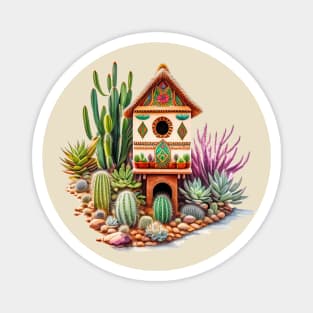 Watercolor New Mexico style Birdhouse Magnet